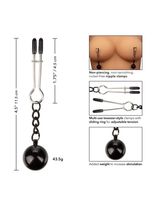 Weighted Tweezer NippleClamps Metal Calexotics