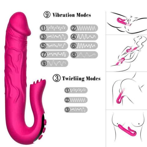 Realistic Tongue Stimulating Dildo Vibrator B - Series Cute