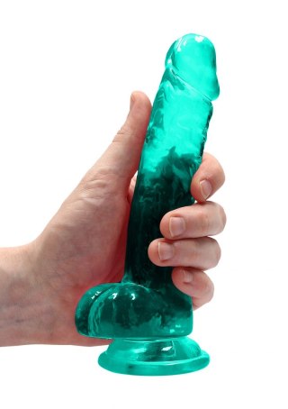 7"""" / 19 cm Realistic Dildo With Balls - Turquoise RealRock