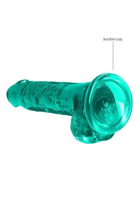 7"""" / 19 cm Realistic Dildo With Balls - Turquoise RealRock