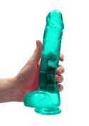 9"""" / 25 cm Realistic Dildo With Balls - Turquoise RealRock