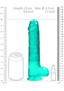 9"""" / 25 cm Realistic Dildo With Balls - Turquoise RealRock