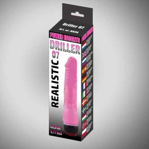 Driller 07 pink 21,5 cm realistic vibrating Power Escorts