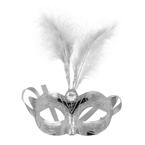 Maska-Venetian Mask Silver Kinky Pleasure