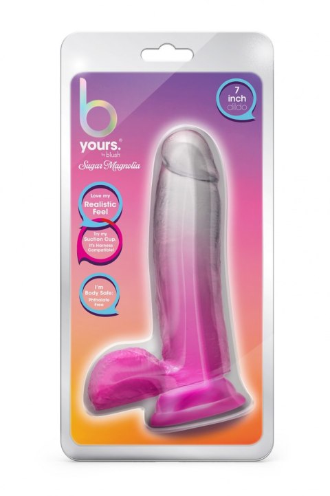 B YOURS SUGAR MAGNOLIA 7 INCH DILDO FUCHSIA Blush