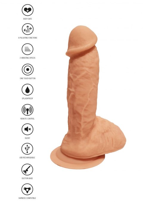 Silicone Vibrating Dildo Light skin tone ToyJoy