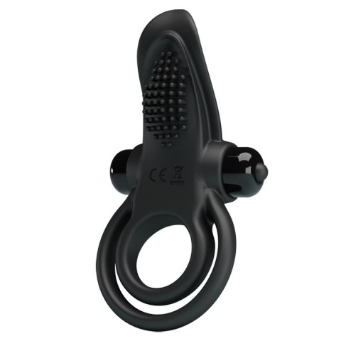 Wibrujący pierścień erekcyjny - VIBRANT PENIS RING Black- 10 function vibrations Pretty Love