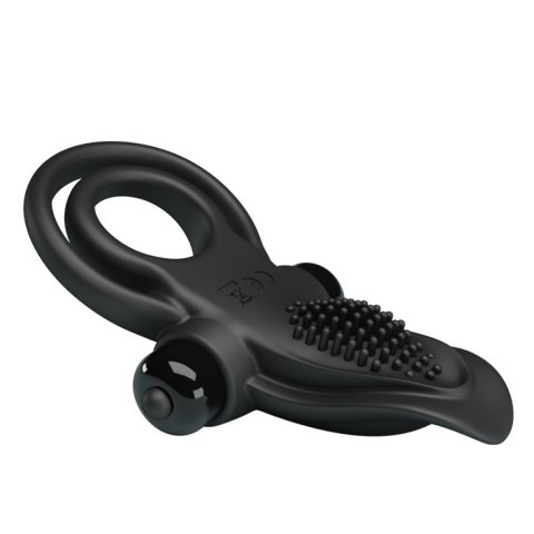 Wibrujący pierścień erekcyjny - VIBRANT PENIS RING Black- 10 function vibrations Pretty Love