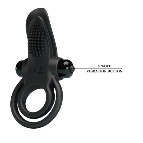 Wibrujący pierścień erekcyjny - VIBRANT PENIS RING Black- 10 function vibrations Pretty Love