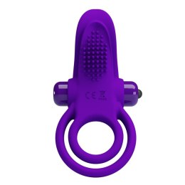 Wibrujący pierścień erekcyjny - VIBRANT PENIS RING Purple- 10 function vibrations Pretty Love