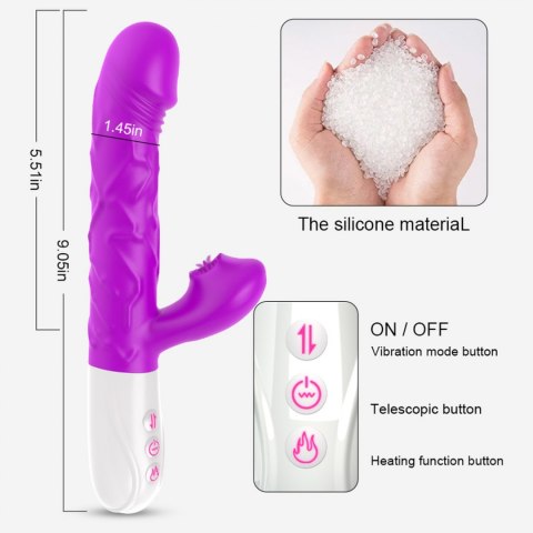 Wibrator- SiliconeTongue Vibrator, USB 10 Function B - Series Fox