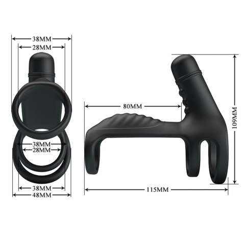 Wibrująca nakładka na penisa - VIBRATINGPENIS SLING, 10 vibration functions Pretty Love