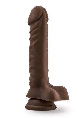 DR. SKIN PLUS 9 INCH POSABLE DILDO WITH BALLS CHOCOLATE Blush