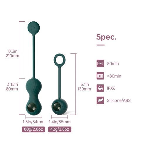 Magic Motion - Crystal Duo Smart Kegel Vibrator with Weight Set Magic Motion