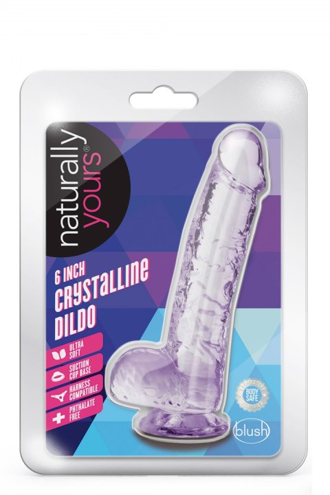 NATURALLY YOURS  6" CRYSTALLINE DILDO  AMETHYST Blush