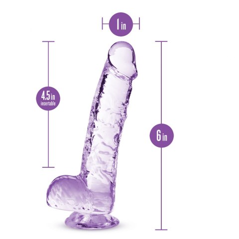 NATURALLY YOURS  6" CRYSTALLINE DILDO  AMETHYST Blush