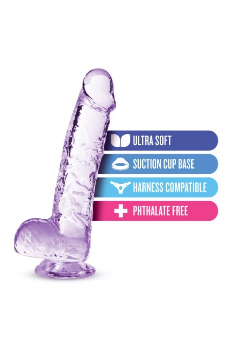 NATURALLY YOURS  6" CRYSTALLINE DILDO  AMETHYST Blush