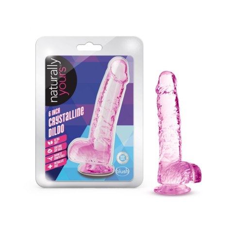 NATURALLY YOURS  6" CRYSTALLINE DILDO ROSE Blush