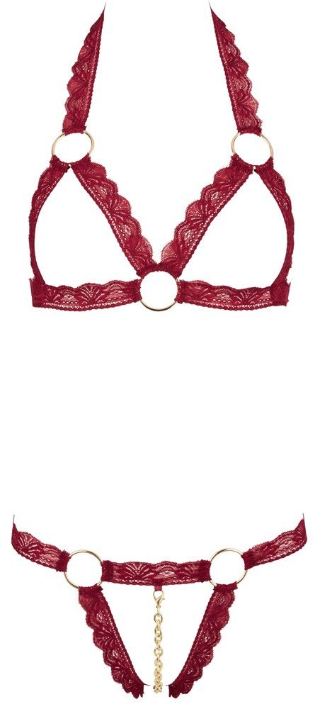 Bra Set open red M/L Cottelli LINGERIE