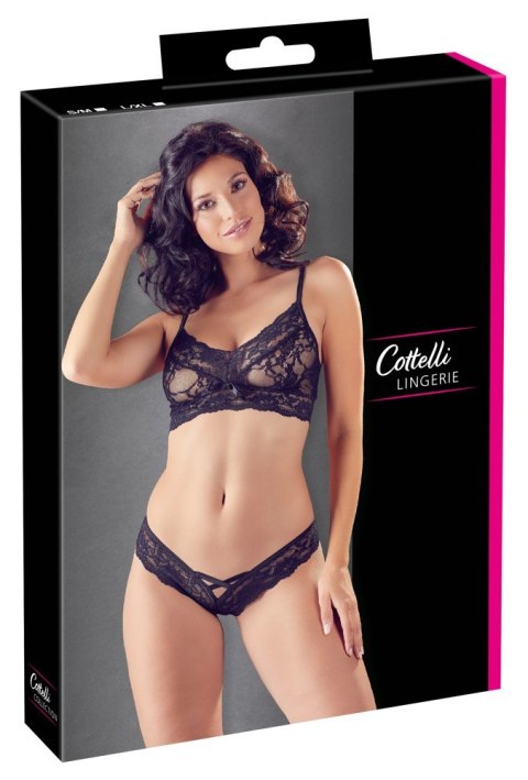 Bra and Briefs black L/XL Cottelli LINGERIE