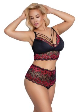 Bra and Briefs black/red 2XL Cottelli CURVES