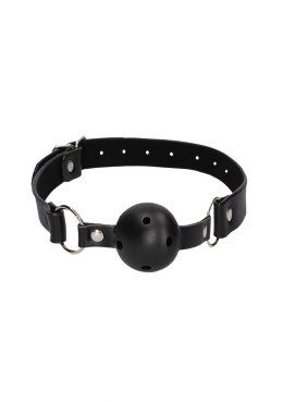 Breathable Ball Gag - With Bonded Leather Straps Ouch!