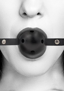 Breathable Ball Gag - With Bonded Leather Straps Ouch!