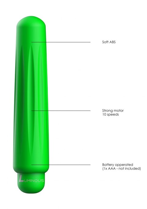 Delia - ABS Bullet With Sleeve - 10-Speeds - Green Luminous