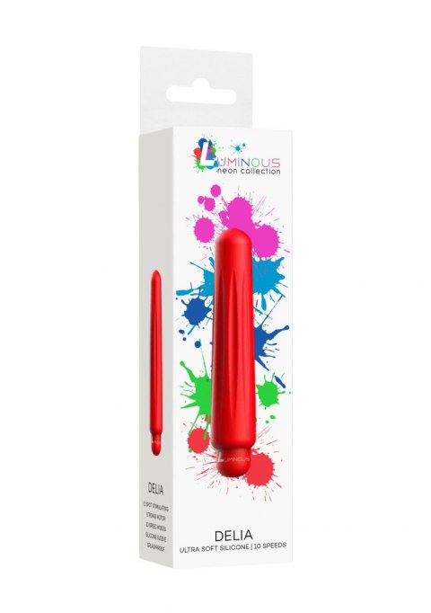 Delia - ABS Bullet With Sleeve - 10-Speeds - Red Luminous