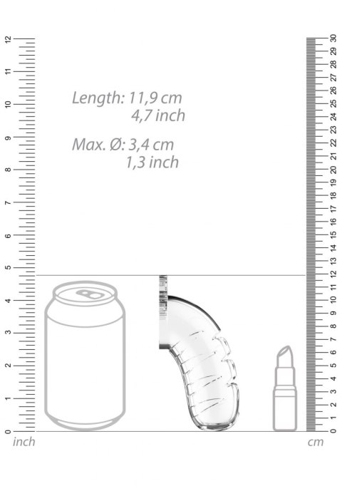 Model 16 - Chastity - 4.5"""" - Cock Cage - Transparent ManCage