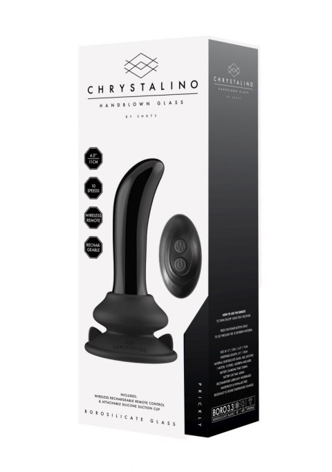 Prickly - With Suction Cup and Remote - 10 Speed - Black Chrystalino