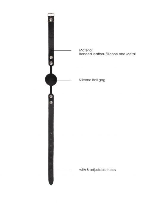 Silicone Ball Gag - with Adjustable Bonded Leather Straps Ouch!