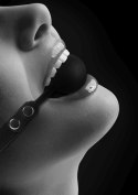Silicone Ball Gag - with Adjustable Bonded Leather Straps Ouch!