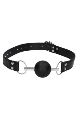 Solid Ball Gag - With Bonded Leather Straps Ouch!