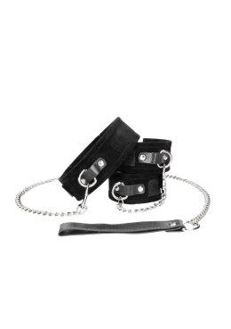 Velcro Collar With Leash And Hand Cuffs Ouch!