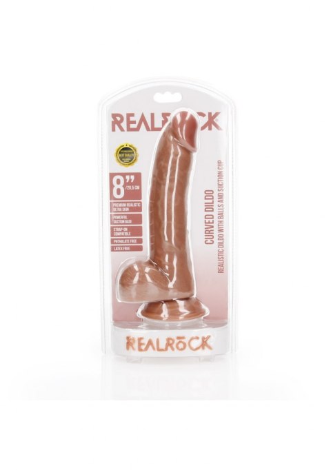 Curved Realistic Dildo Balls Suction Cup - 8""""/ 20,5 cm RealRock