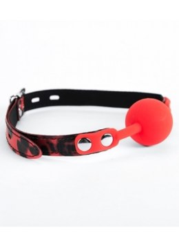 Red Silicone Ball Gag Leopard ARGUS