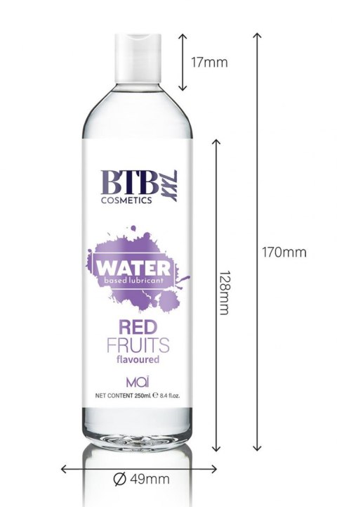 BTB WATER BASED FLAVORED RED FRUITS LUBRICANT 250ML BTB Cosmetics