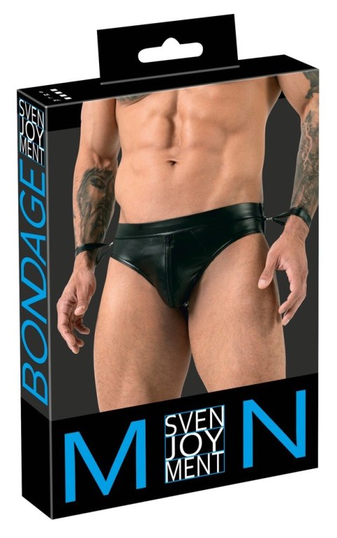 Slipy z mankietami i otwartym tyłem - Men's Jock Briefs XL Svenjoyment Bondage