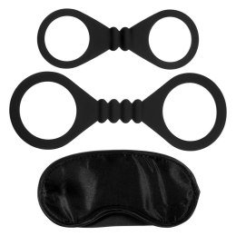 Kajdanki- Me You Us Bound To Please Blindfold Wrist And Ankle Cuffs Black Me You Us