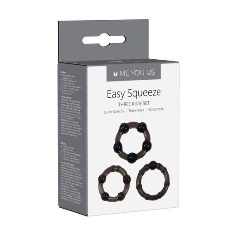 Me You Us Easy Squeeze Cock Ring Set Black Me You Us