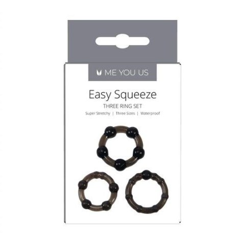 Me You Us Easy Squeeze Cock Ring Set Black Me You Us