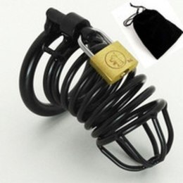 Prison BReak black medium 45 mm adjustable cockcage with lock Power Escorts