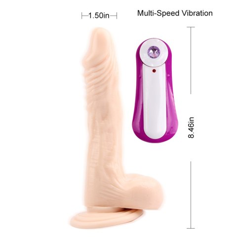 JAMES DEEN 8.5"" Vibrating Dildo Ballsy Super Cock