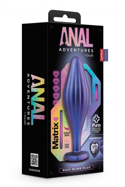 ANAL ADVENTURES MATRIX WAVY BLING PLUG SAPPHIRE Blush