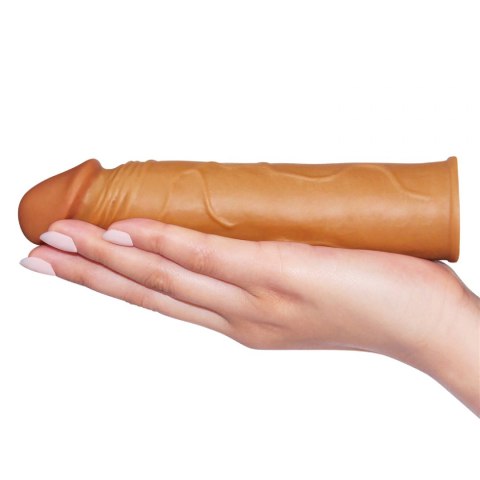 Add 1"" Pleasure X Tender Penis Sleeve Brown Lovetoy