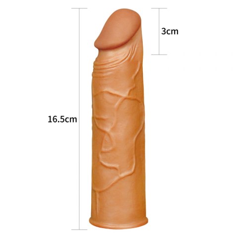 Add 1"" Pleasure X Tender Penis Sleeve Brown Lovetoy