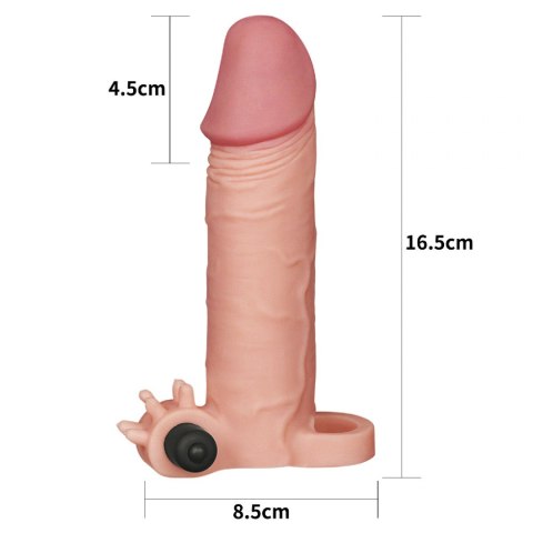 Add 2"" Pleasure X Tender Vibrating Penis Sleeve Flesh Lovetoy