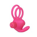 Power Clit Duo Silicone Cockring Pink Lovetoy