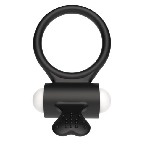 Power Clit Silicone Cockring Black Lovetoy